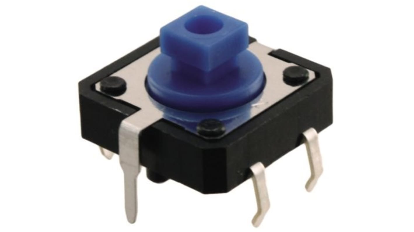 Omron IP00 Blue Plunger Tactile Switch, SPST 50 mA Through Hole
