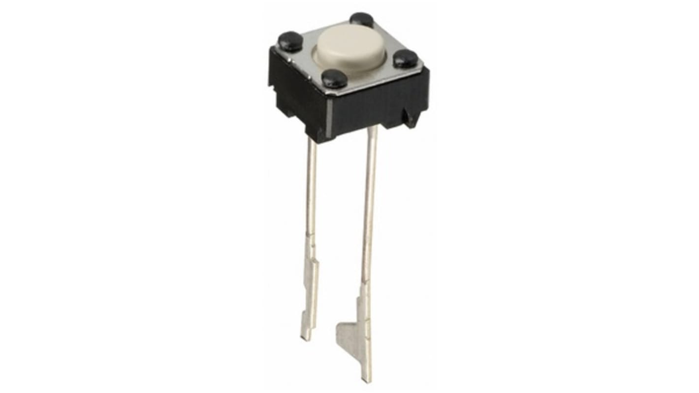 Omron Taster SPST, Löt-Pin 50 mA Tastend 6mm Stößel Beige