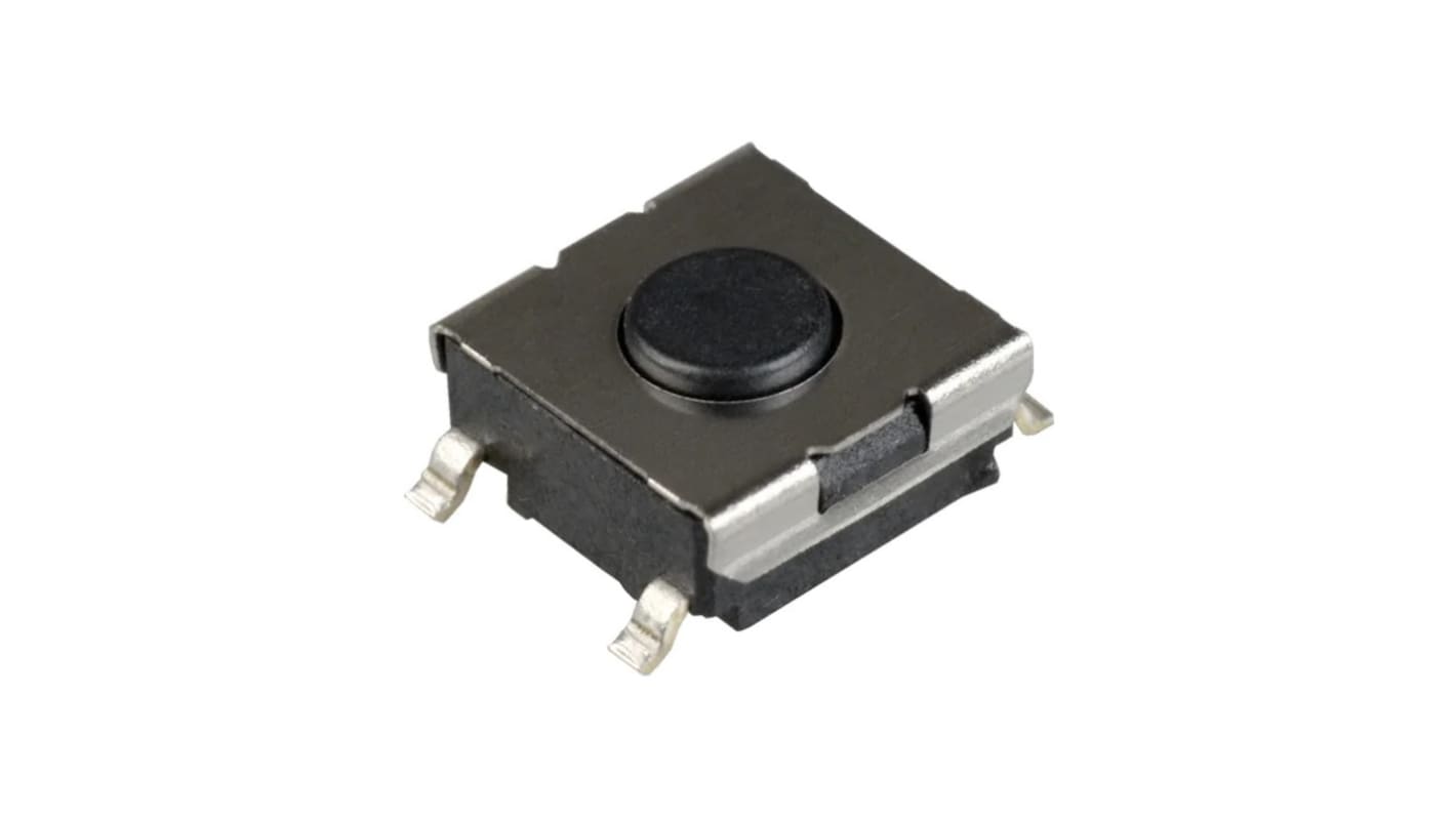 Omron IP00 Black Plunger Tactile Switch, SPST 50 mA 0.5mm Surface Mount