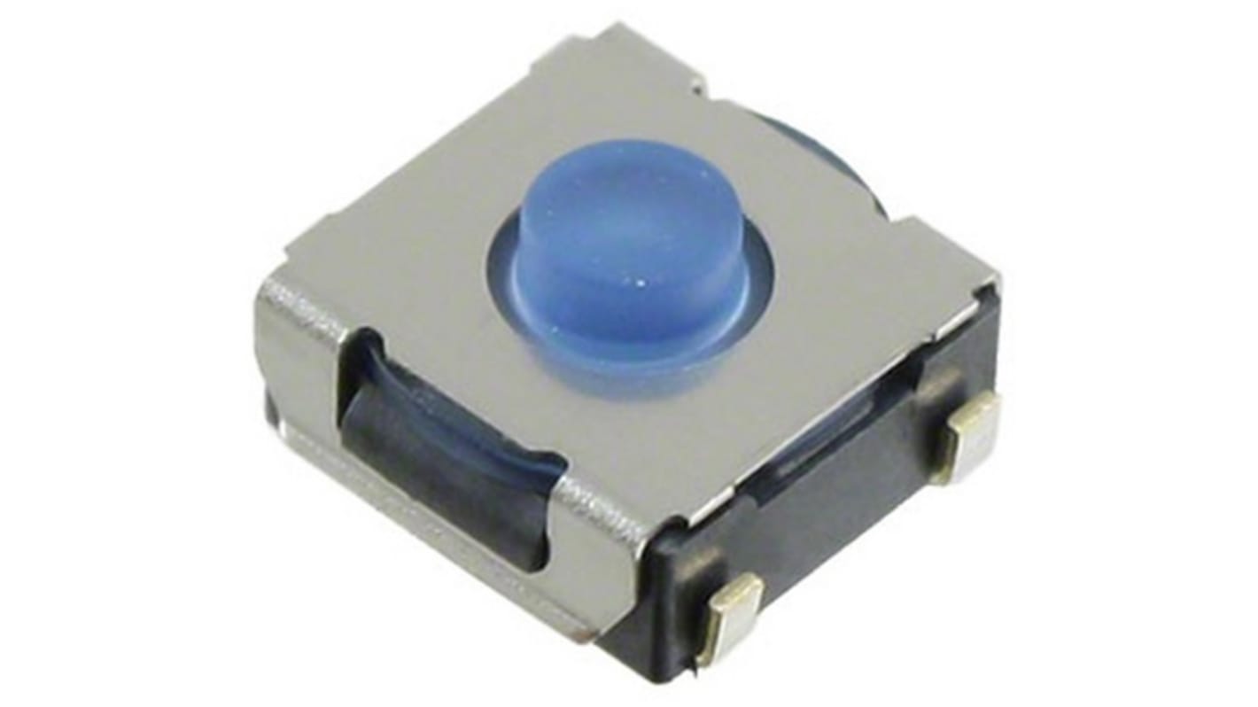 Omron IP67 Blue Plunger Tactile Switch, SPST 50 mA 0.9mm Surface Mount