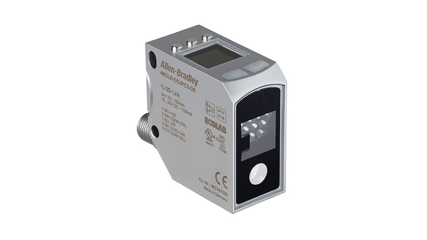 Allen Bradley Colour Sensors 18 → 32 mm, White LED IO-Link, NPN, PNP, 100 mA, 18 → 30 V, IP67, IP69