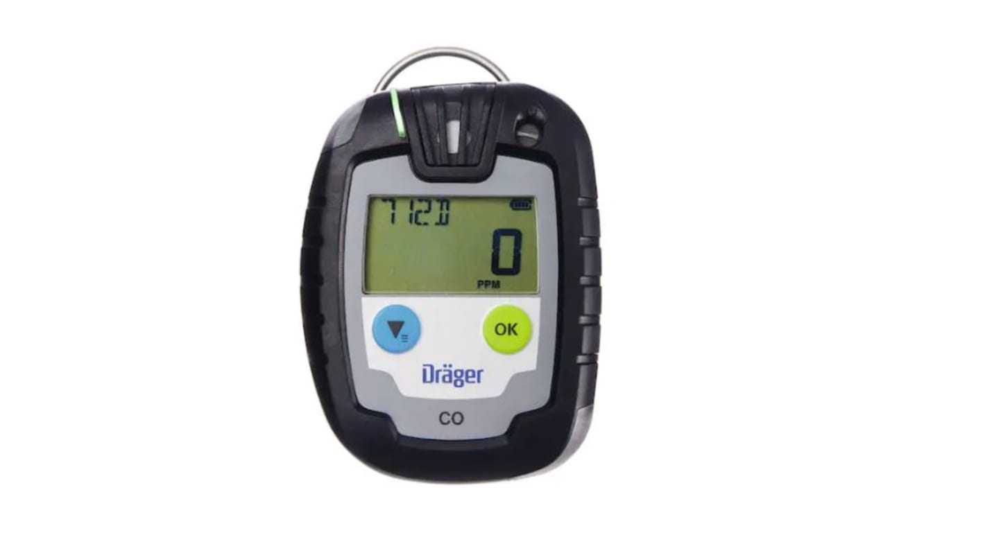 DRAEGER Pac 6000 CO Portable Gas Detector for Carbon Monoxide Detection, Audible Alarm, ATEX Approved