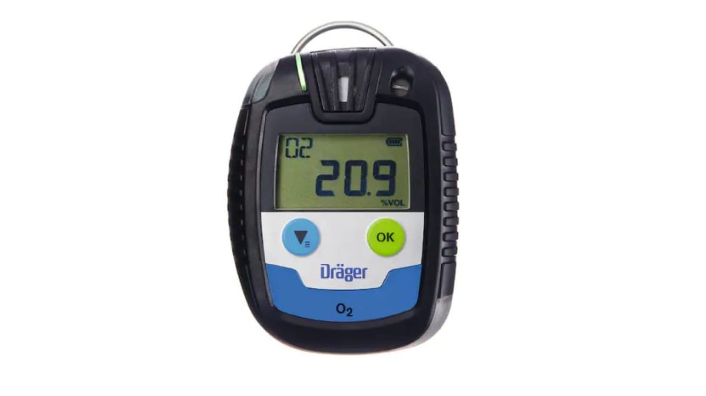DRAEGER Pac 6000 02 Portable Single-Gas Detector for Oxygen Detection, Audible Alarm, ATEX Approved