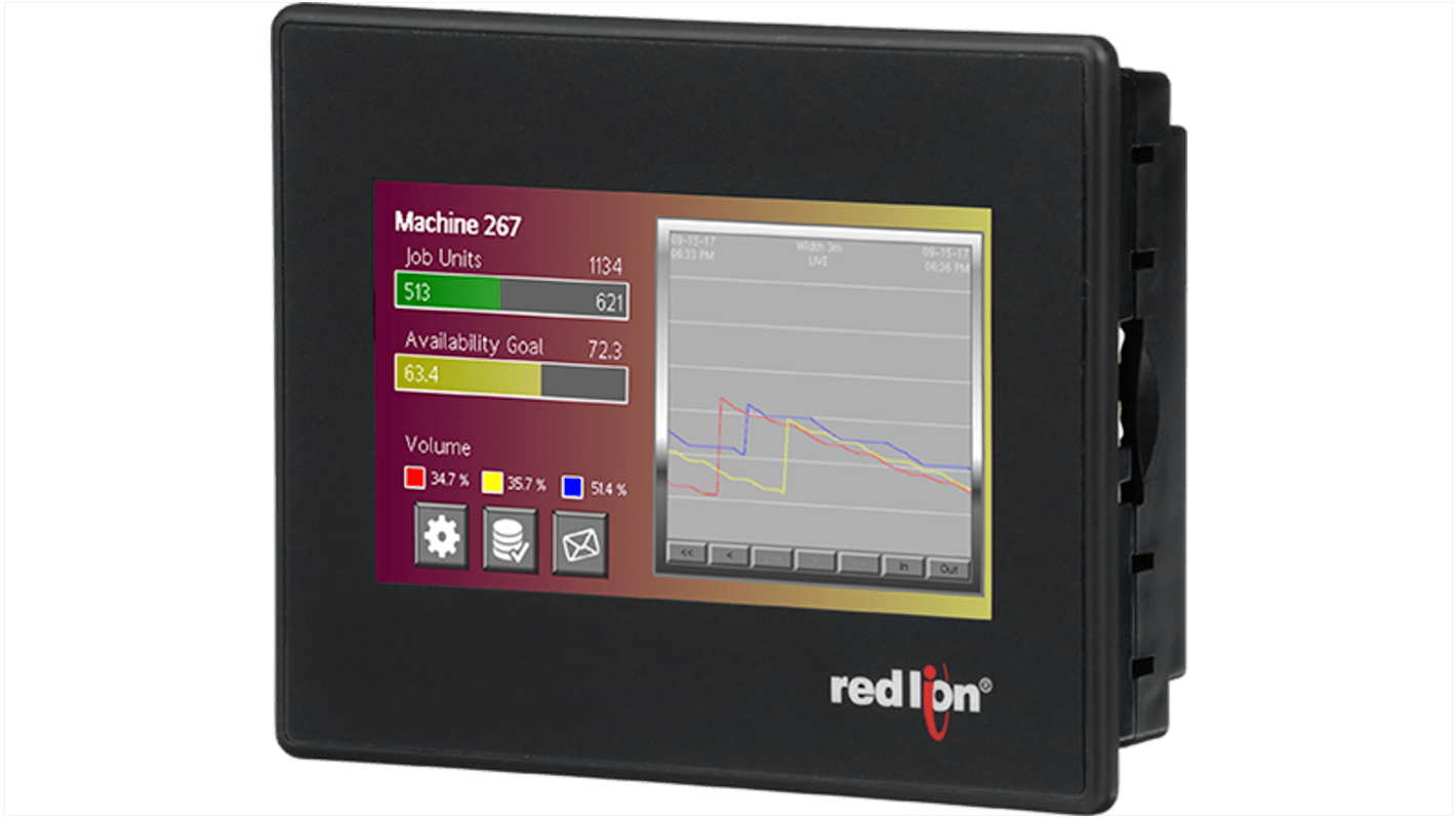 Red Lion CR3000 Series TFT Touch Screen HMI - 4.3 in, TFT Display