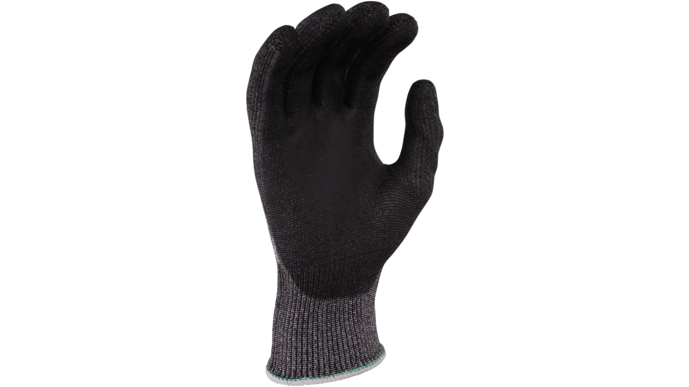 KUTLASS Black, Grey Nylon Cut Resistant Gloves, Size 8, Polyurethane Coating