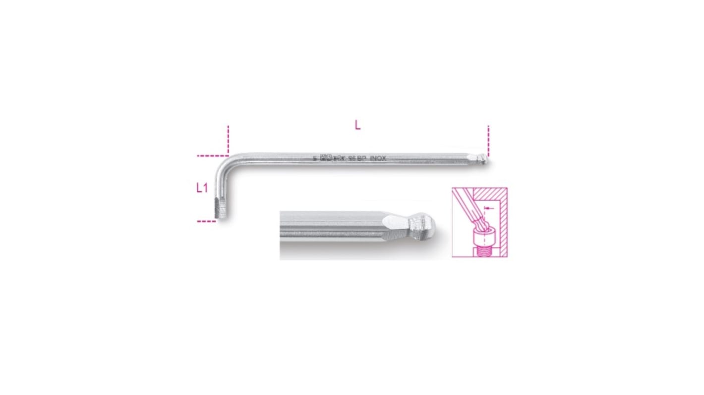 BETA L Shape Metric Hex Key, 4mm