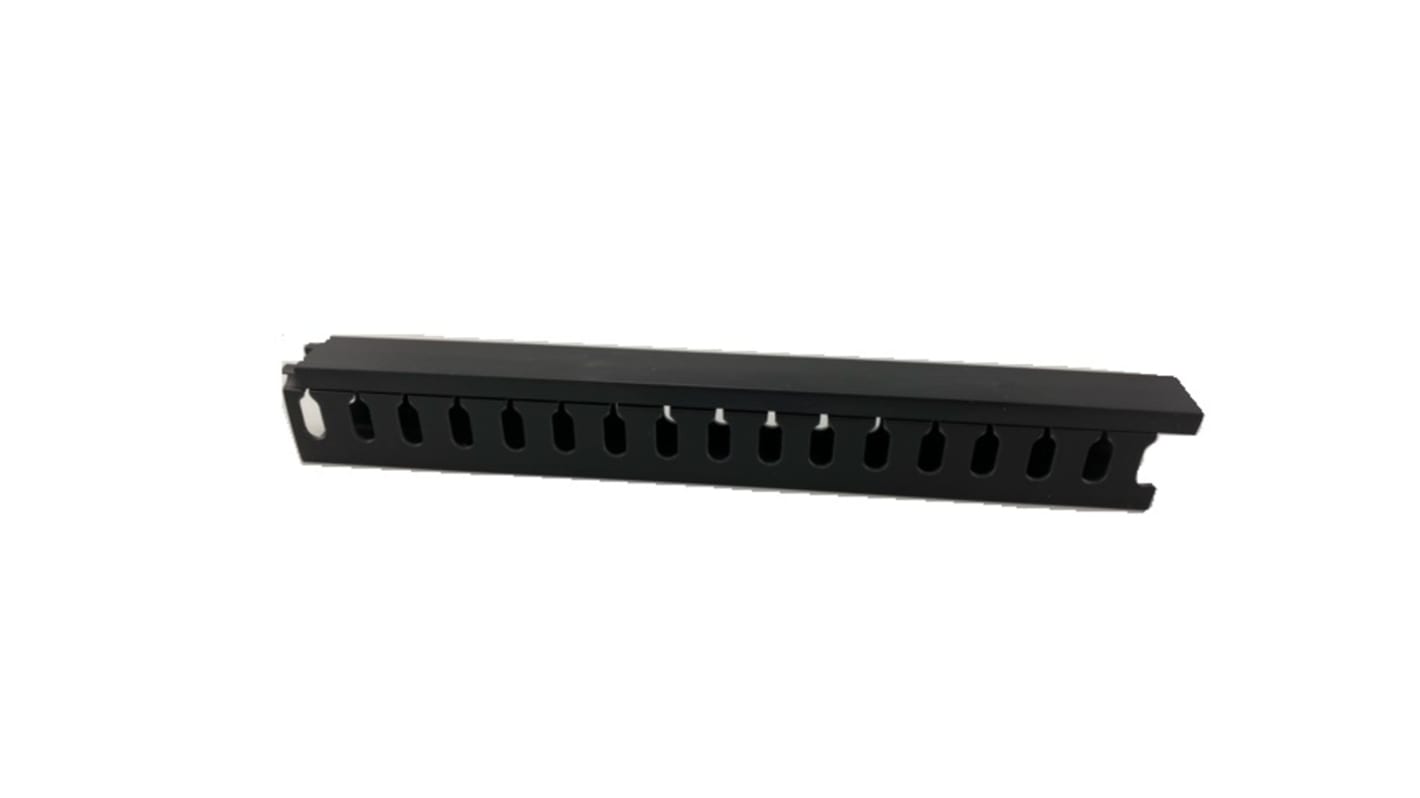 RS PRO Black Slotted Panel Trunking - Open Slot, W75 mm x D50mm, L2m, PVC
