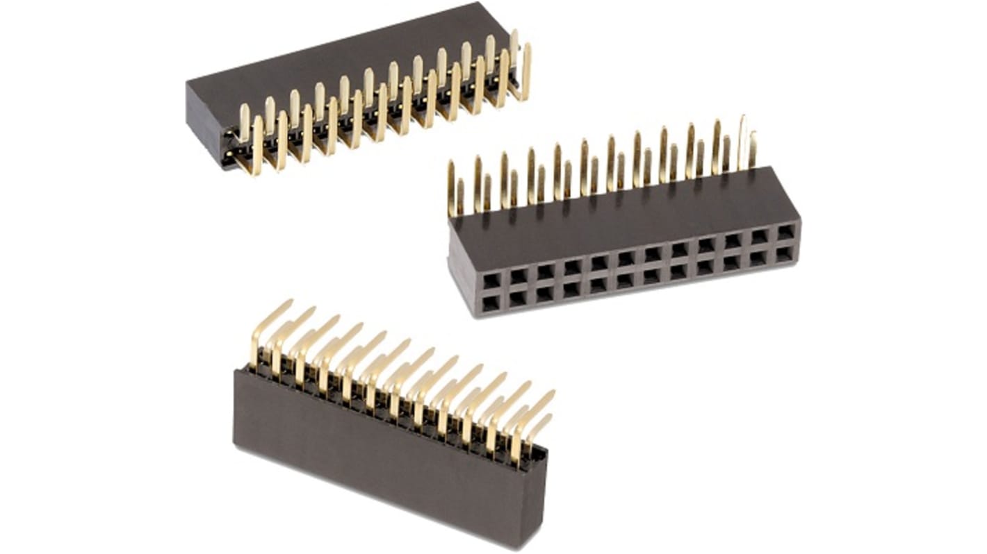 Wurth Elektronik WR-PHD Series Angled PCB Socket, 22-Contact, 2-Row, 2.54mm Pitch