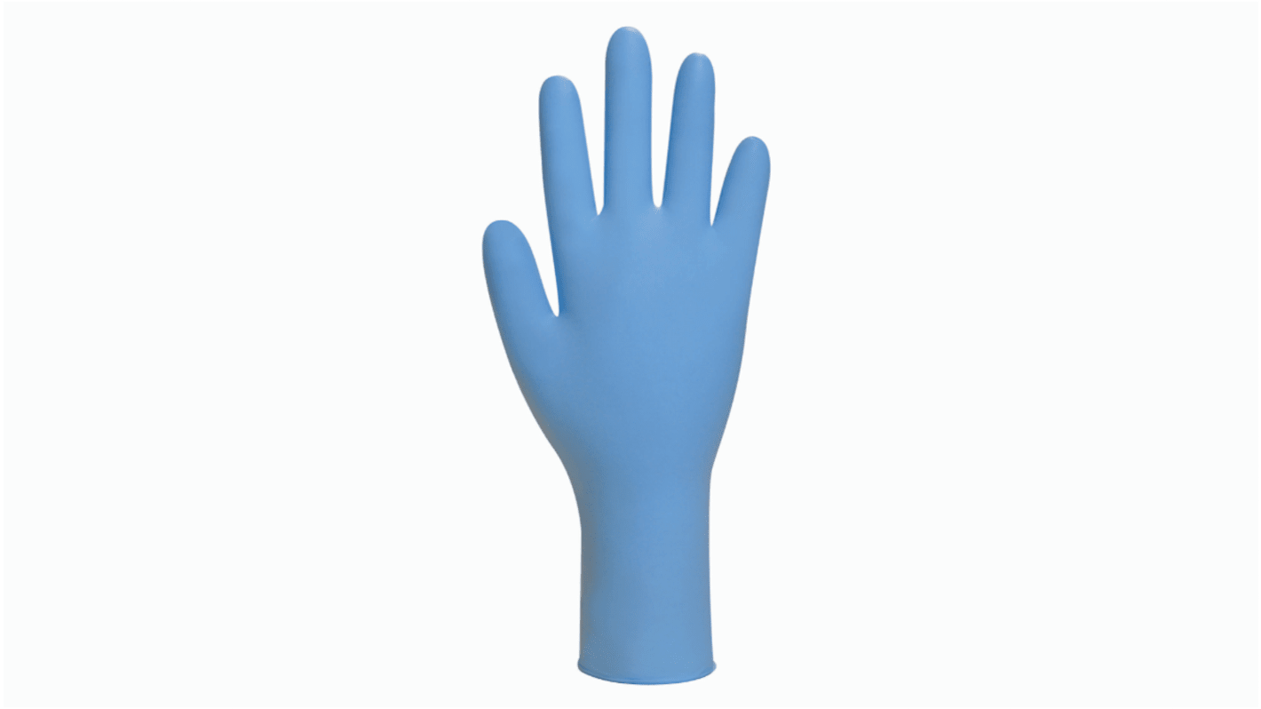 Polyco Healthline Blue Powder-Free Nitrile Disposable Gloves, Size L, 100 per Pack