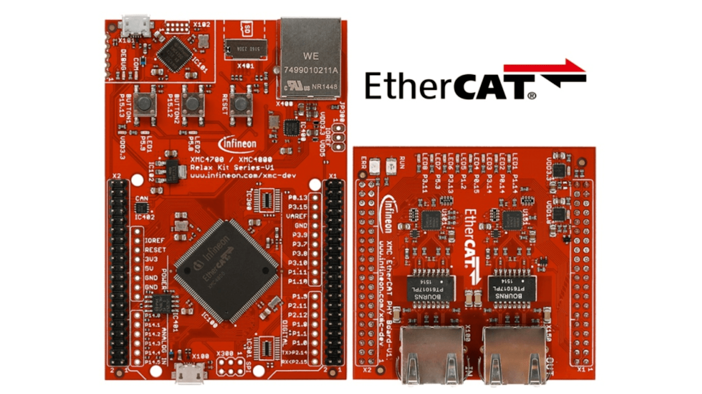 Infineon マイクロコントローラ開発キット, 評価ボード, KIT-XMC48-RELAX-ECAT-V1, ARM Cortex, KITXMC48RELAXECATV1TOBO1