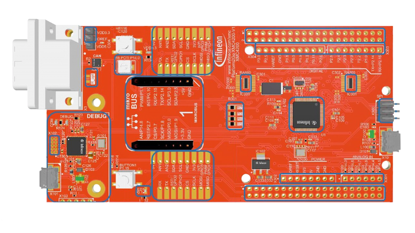 Infineon KIT-XMC-PLT2GO-XMC4200 ARM Cortex Evaluation Board KITXMCPLT2GOXMC4200TOBO1