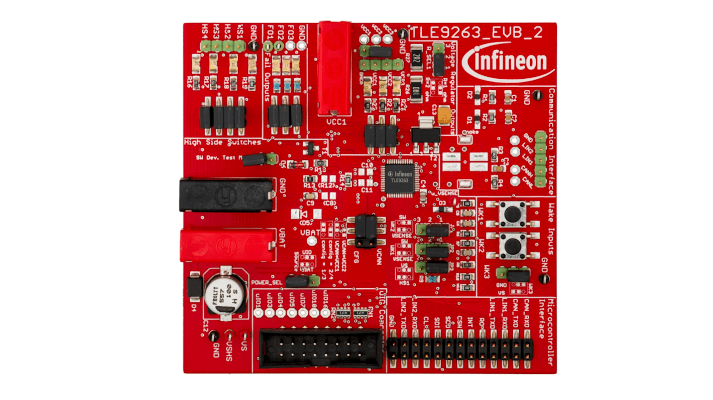 Infineon TLE9263-3BQX V33 Demoplatine, MID-RANGE SBC V33 board Mehrkanal-Spannungsregler