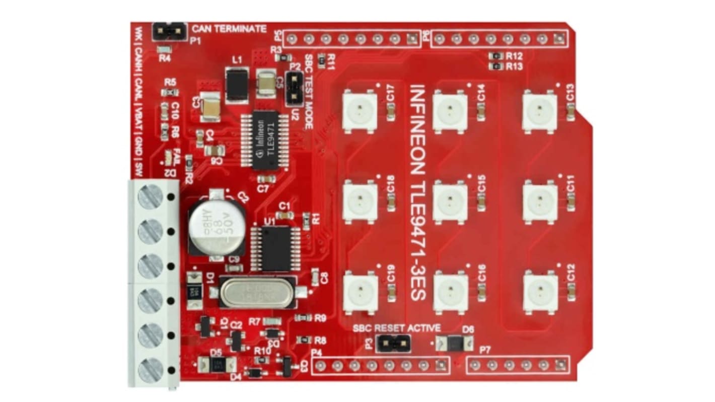 Placa de evaluación Convertidor dc-dc Infineon SBC-SHIELD-TLE9471 - SBCSHIELDTLE9471TOBO1