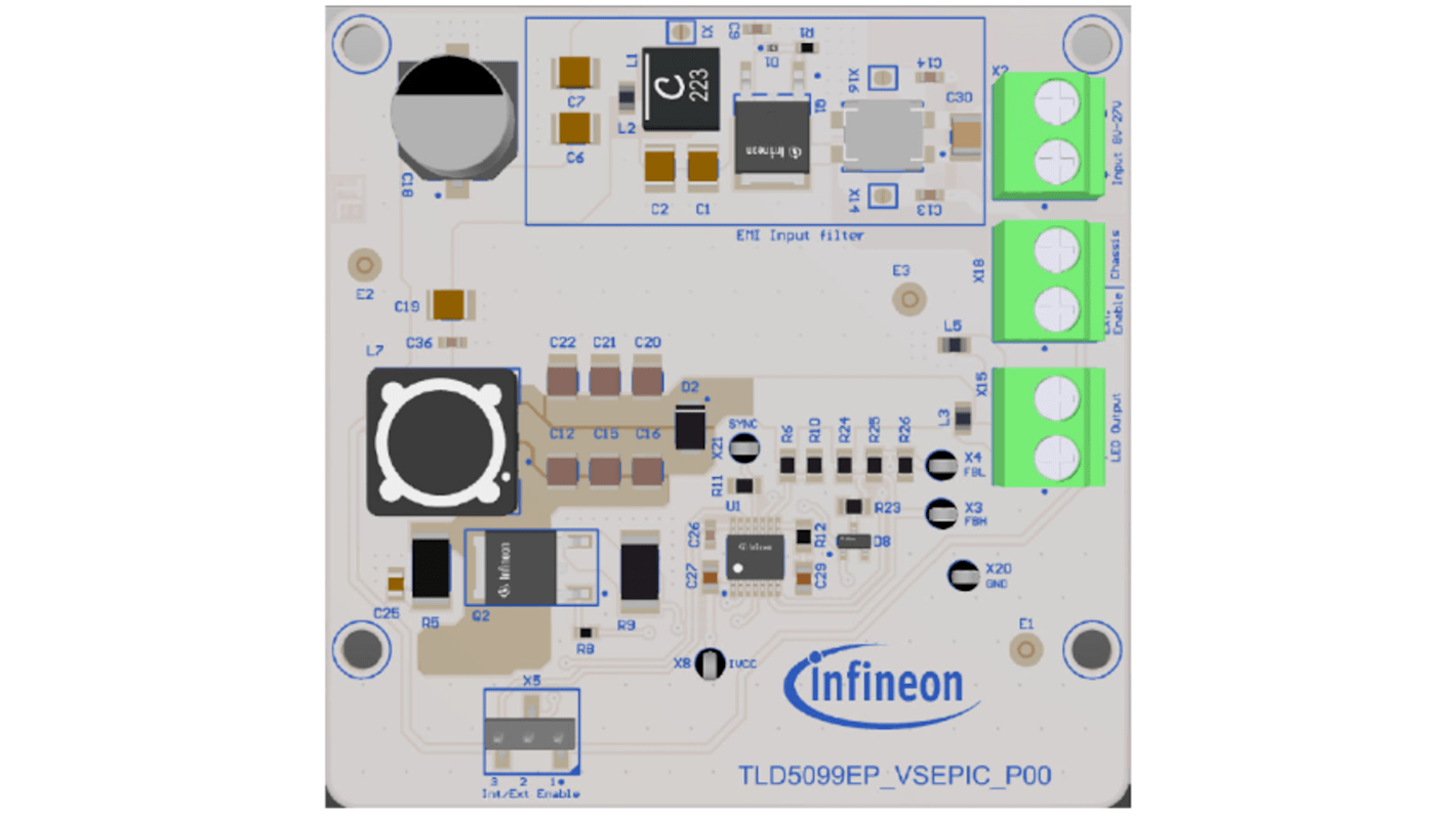 Infineon TLD5099EP-VSEPIC EVAL, 升压控制器 评估测试板, TLD5099EP芯片