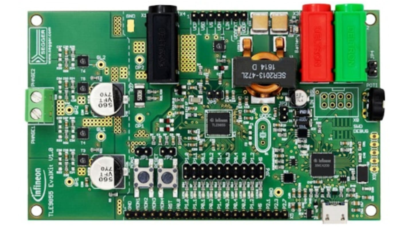 インフィニオン 評価キット, モーター評価キット, モータコントローラ, Infineon の組み込み電源 IC TLE9855 用, TLE9855EVALKITTOBO1