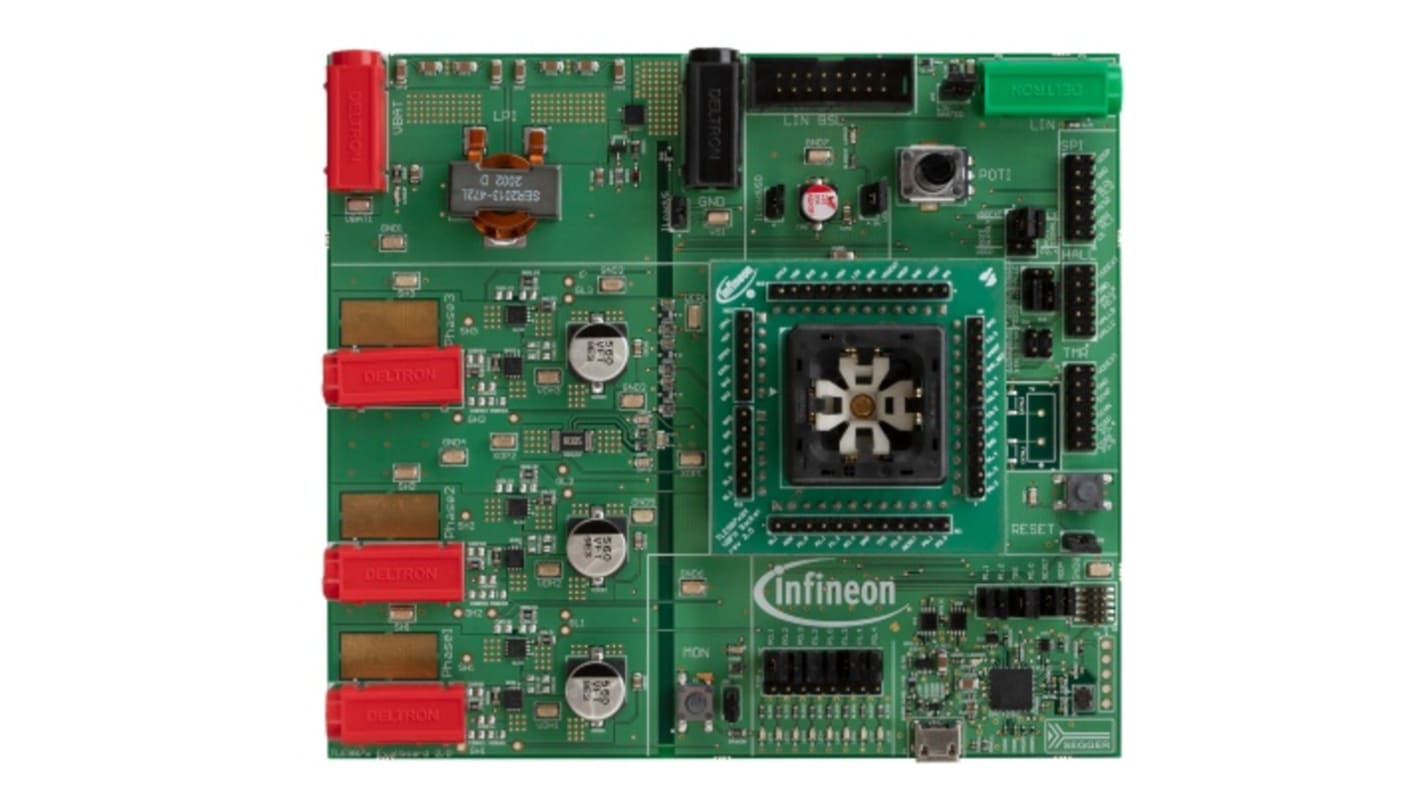 インフィニオン 電源,モーター / ロボティクス開発ツール, 評価ボード, 三相モータドライブ, 3 相フルブリッジ 用, TLE987XEVALBVQFNTOBO1