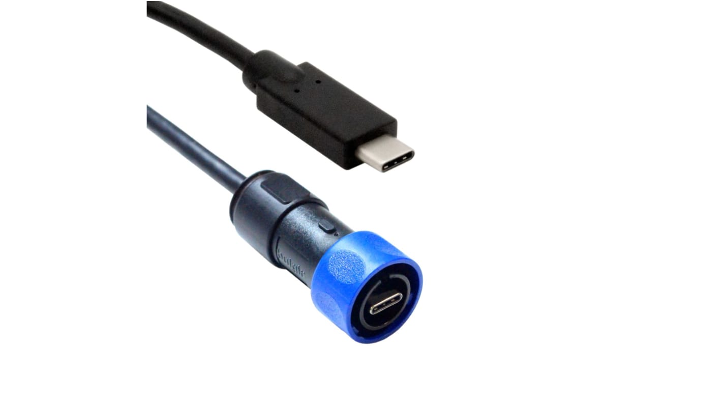 Bulgin USB 3.2, Male USB C to Male USB C, 1m