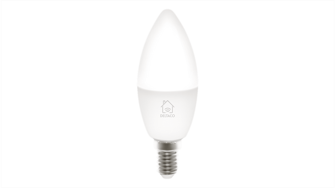 Deltaco Smart Glühbirne 5 W mit E14 Sockel, Weiß