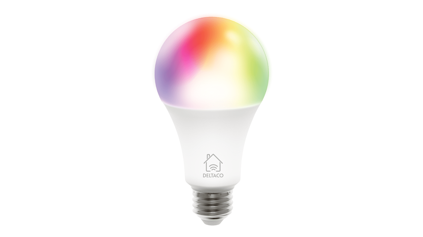 Deltaco 9 W E27 LED Smart Bulb, Cool White, RGB, Warm White