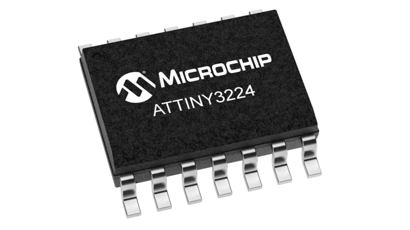 Microchip AVR CPU, AVR Microcontroller, 20MHz, 32 kB Flash, 14-Pin SOIC