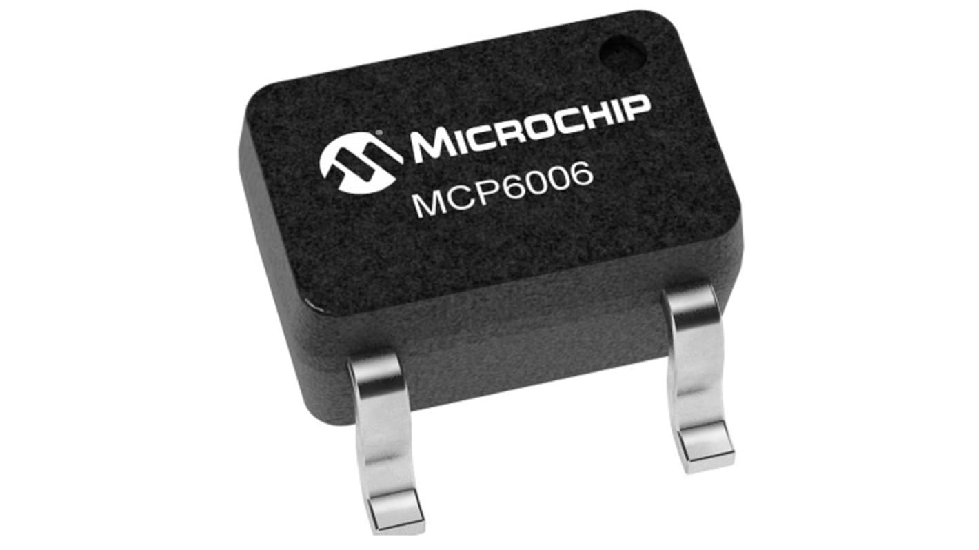 MCP6006T-E/LT Microchip, Operational Amplifier, Op Amp, RRIO, 1MHz, 5.5 V, 5-Pin SC70-5