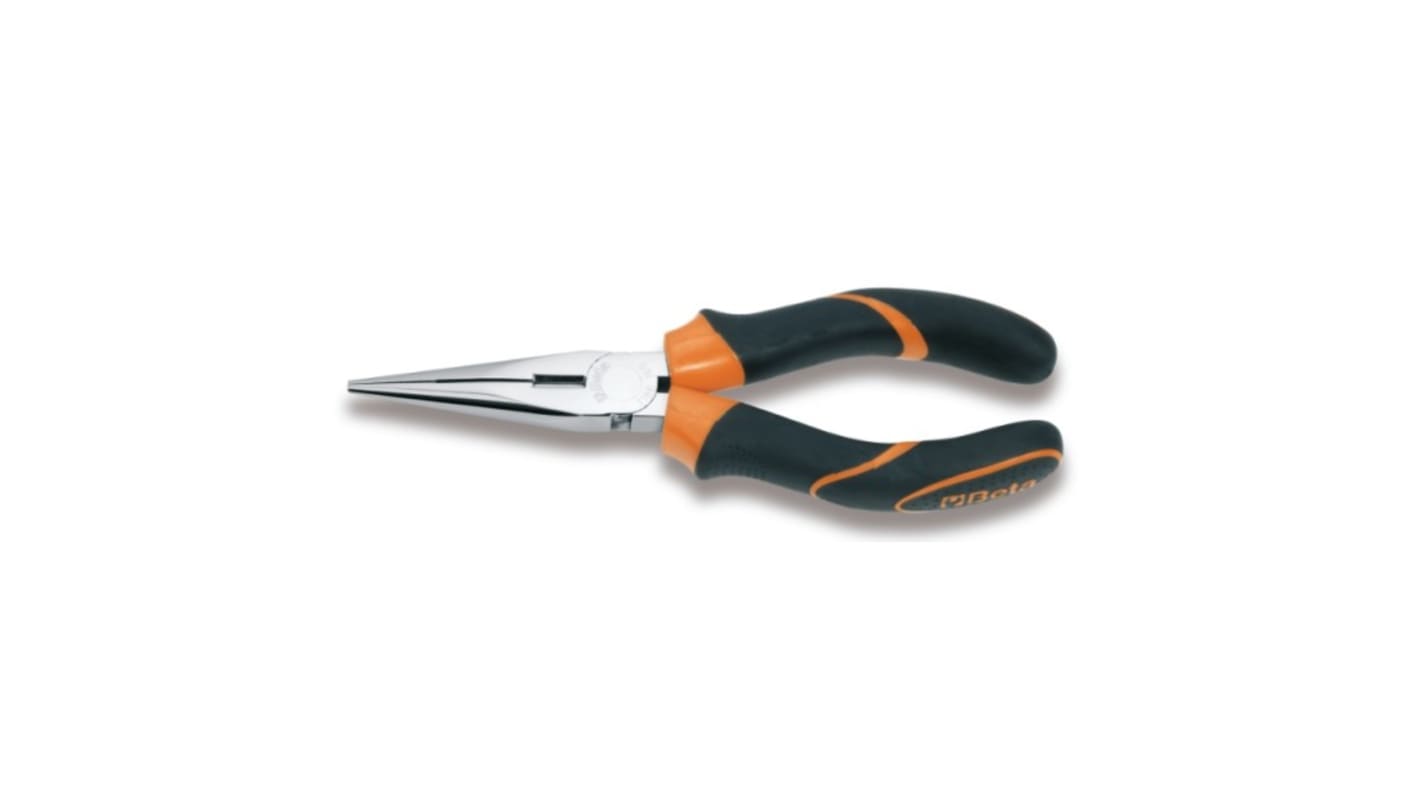 BETA Long Nose Pliers, 200 mm Overall, Straight Tip, 76mm Jaw