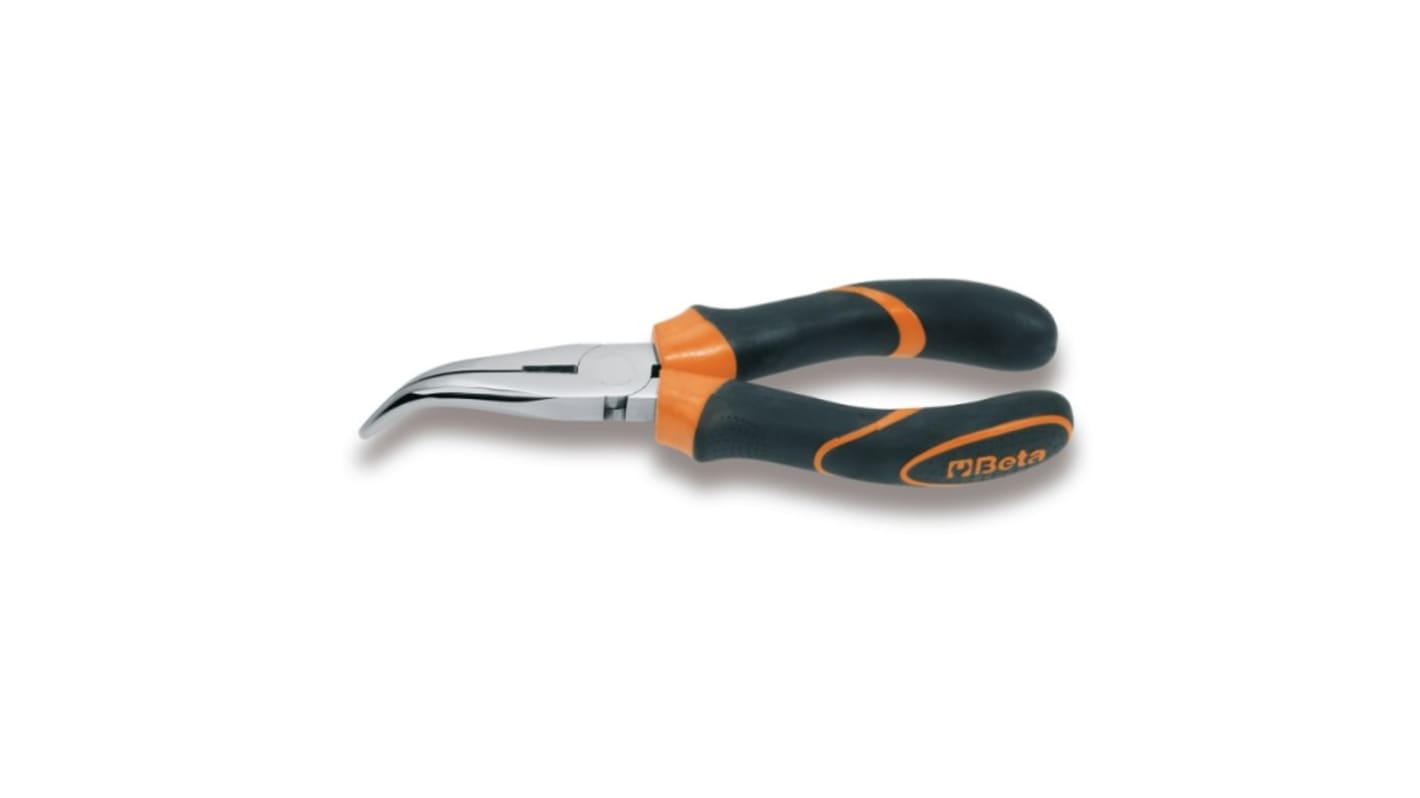BETA Long Nose Pliers, 160 mm Overall, Bent Tip, 56mm Jaw