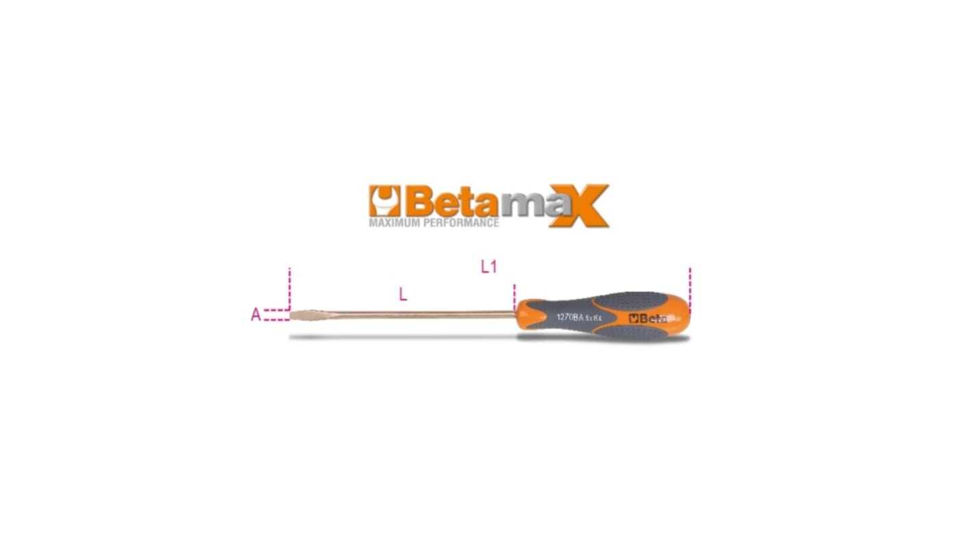 BETA  Screwdriver, 3 mm Tip, 75 mm Blade, 178 mm Overall
