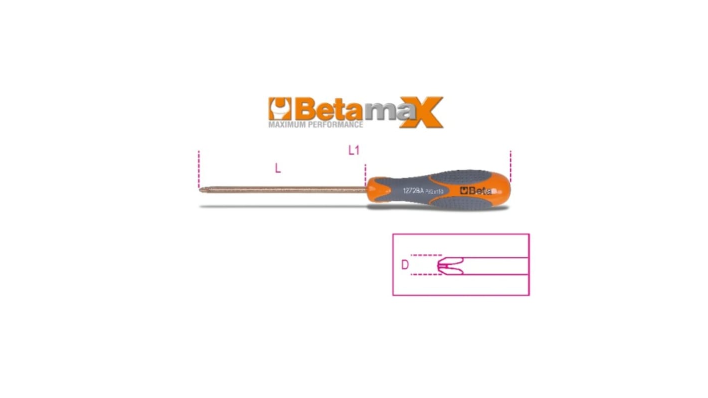 BETA  Screwdriver, PH3 Tip, 200 mm Blade, 332 mm Overall