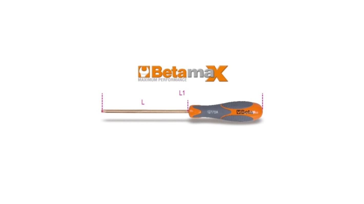 BETA 梅花标准螺丝刀, T15规格, 75 mm刀长, 184 mm总长