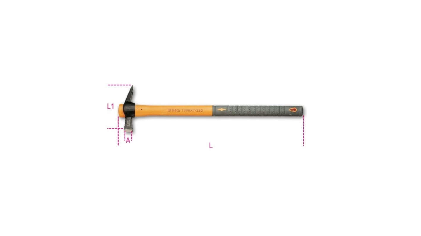 BETA Steel Claw Hammer with Plastic Handle, 250g