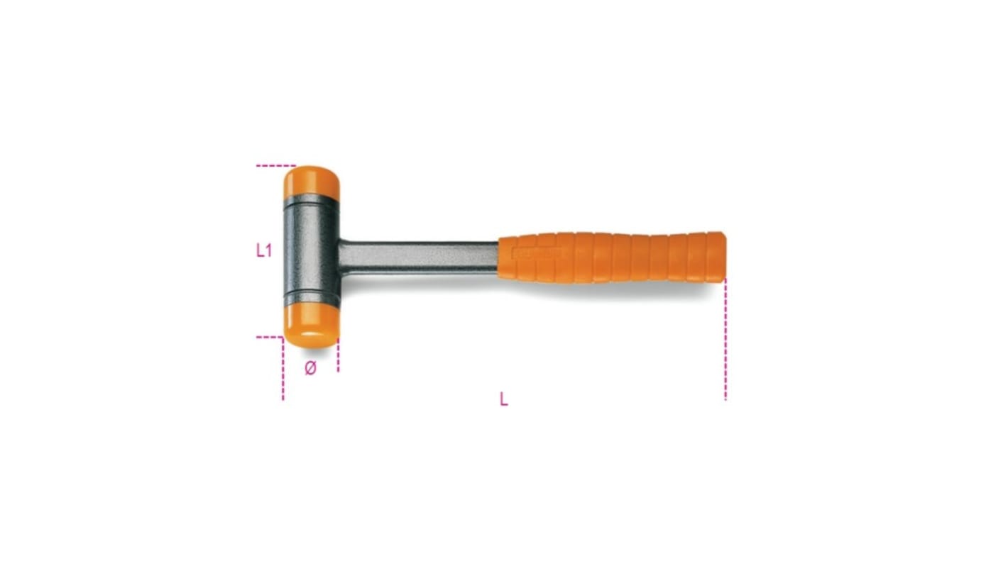 BETA Plastic Dead Blow Hammer with Steel Handle, 796g