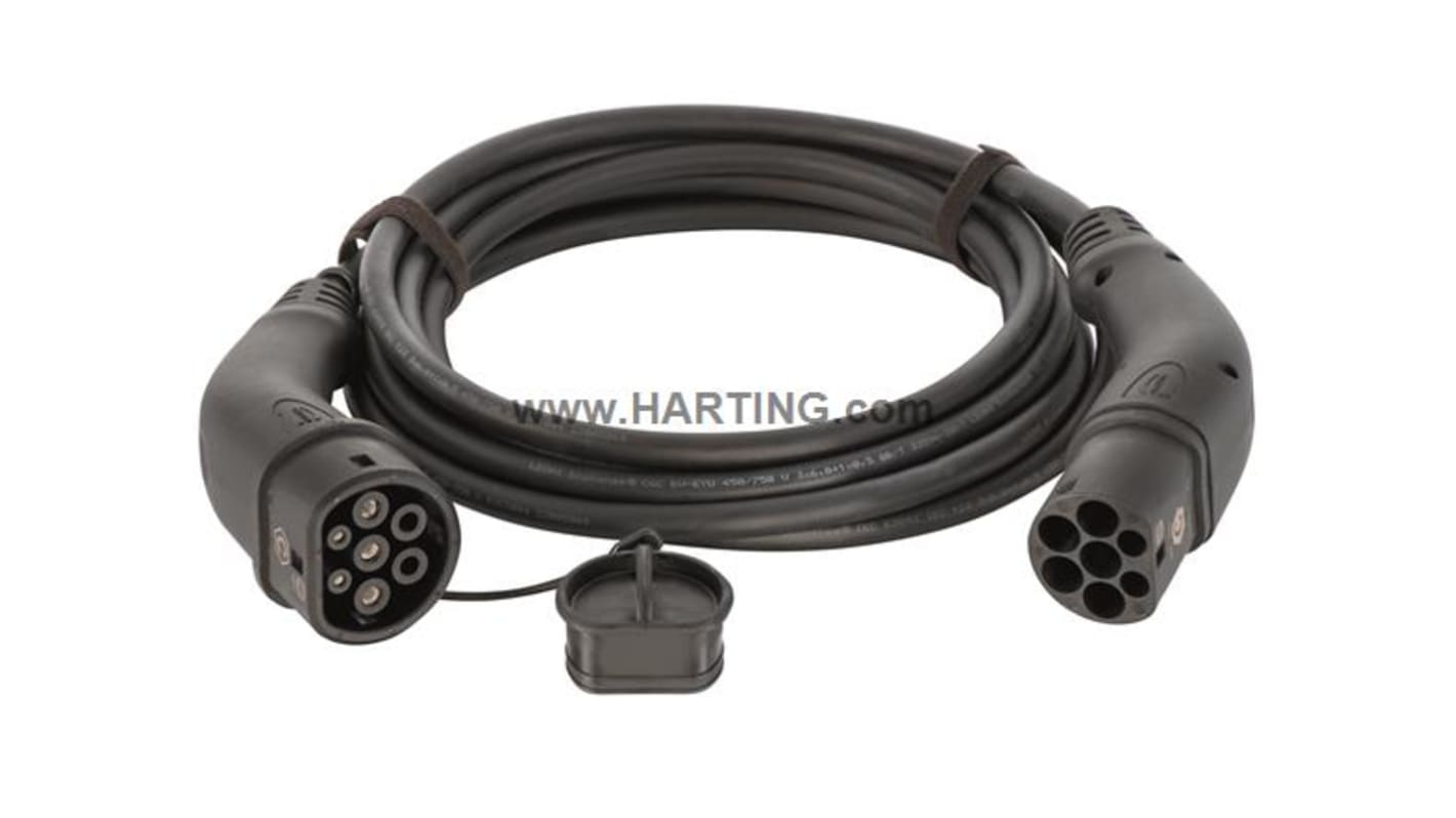 Kabel do ładowania pojazdów elektrycznych, 32A, HARTING, dł. kabla 7.5m