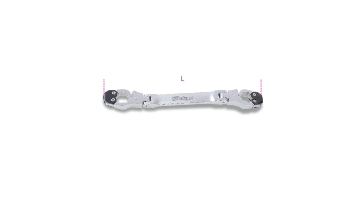 BETA Pipe Wrench, 205 mm Overall, Straight Handle