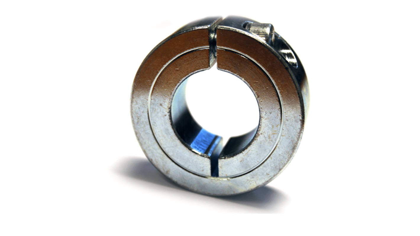 Collare per albero RS PRO, Pezzo singolo, Morsetto a vite, ampiezza Singolo, Ø asta 20mm, Ø esterno 40mm, foro M6, in
