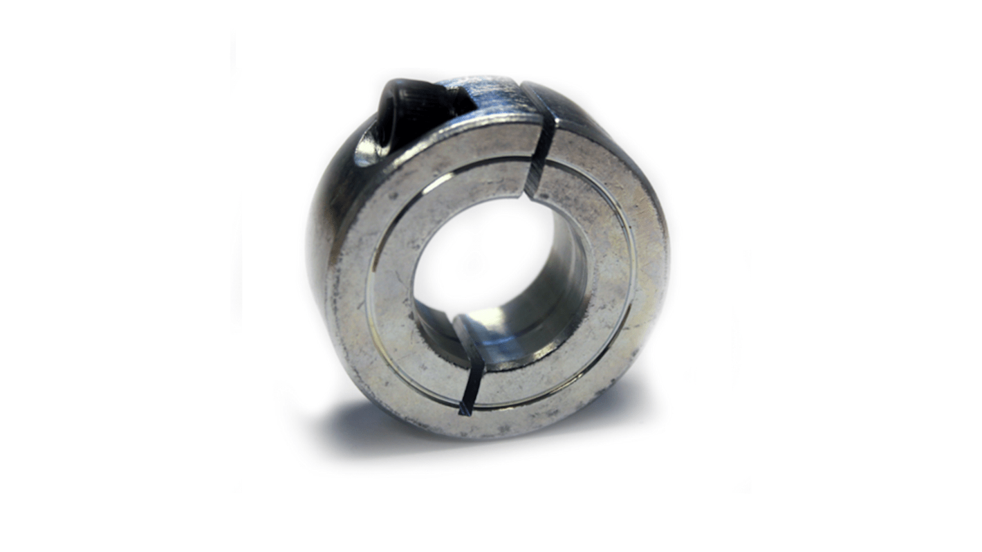 RS PRO Shaft Collar, One Piece, Clamp Screw, Bore 25mm, OD 45mm, W 15mm, Steel