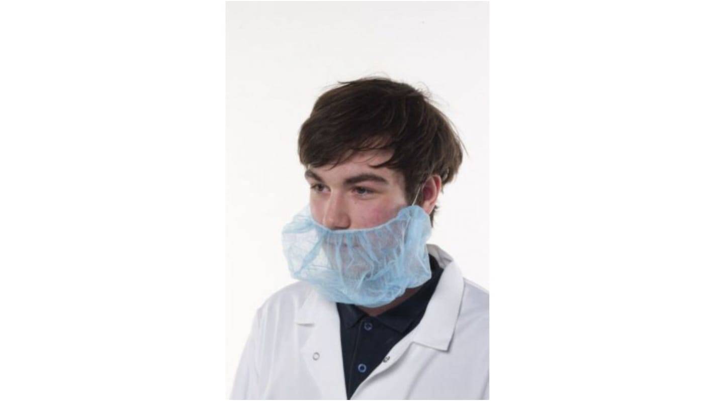Reldeen Green Disposable Beard Mask for Food Industry Use, One-Size, Beard Mask Type, Non-Metal Detectable