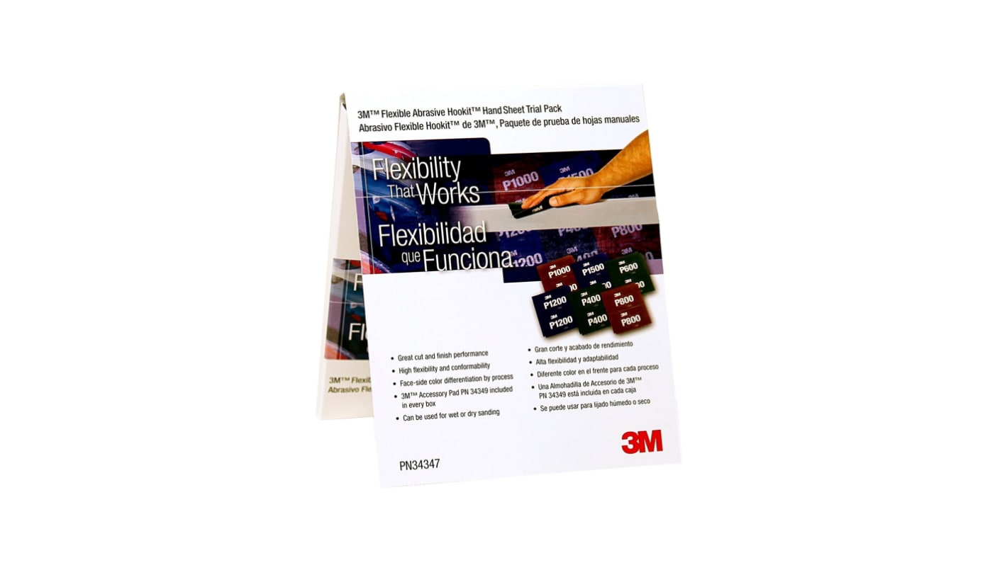 3M 12.6 ±1μm Grit Fine Abrasive Hand Pad, 171mm x 140mm