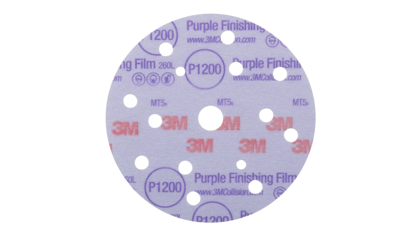 3M Hookit Aluminium Oxide Sanding Disc, 150mm, P1200 Grit, 7100123052, 200 in pack
