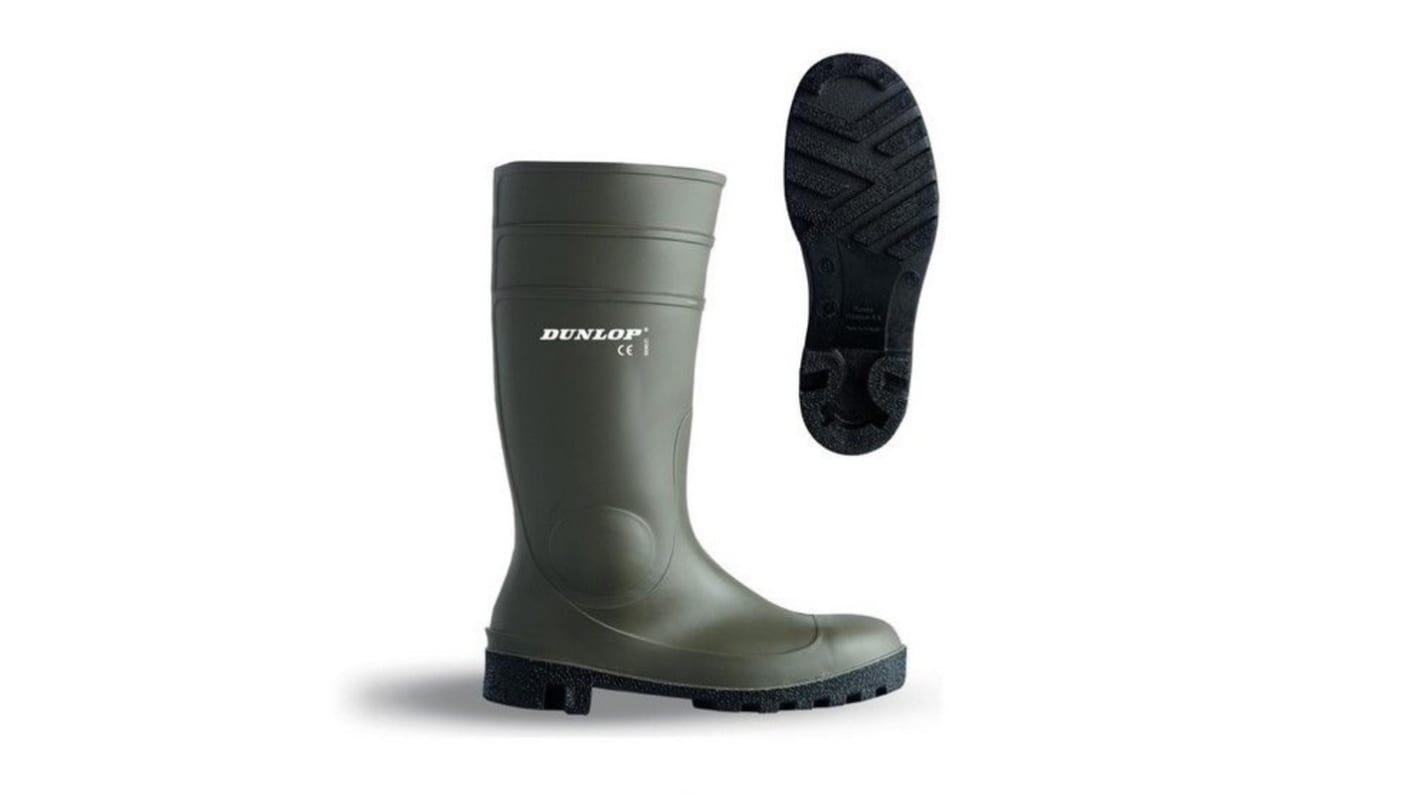 Dunlop EN20345 S5, Unisex, Sicherheitsstiefel Grün, mit Edelstahl-Schutzkappe , Größe 44 / UK 10