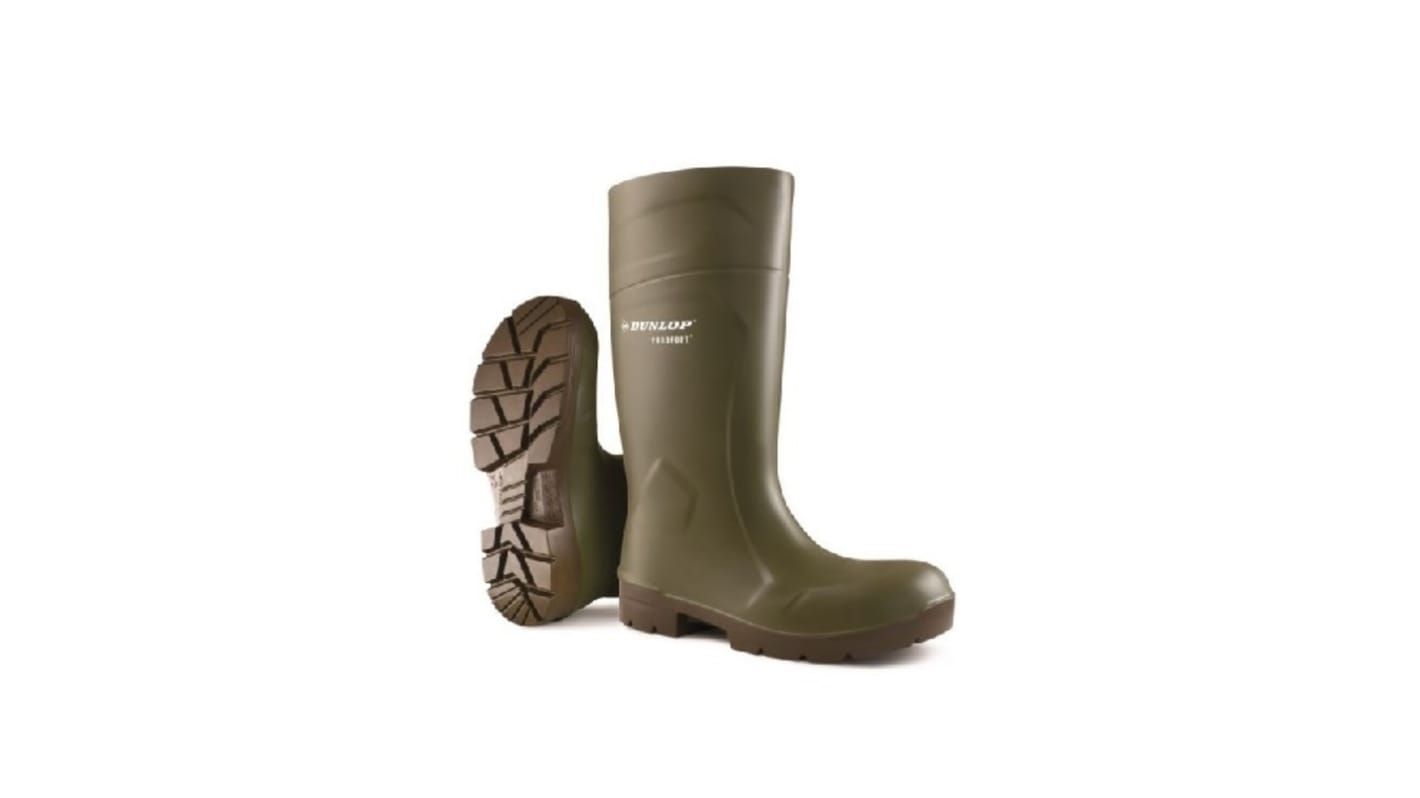 Scarponcini antinfortunistici S4 Dunlop da  Unisex tg. 42, col. Verde , resistenti all'acqua, con puntale di sicurezza