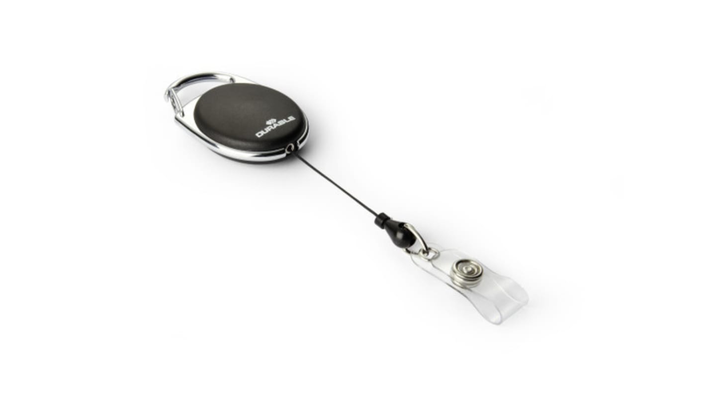Brelok do identyfikatora Czarny Metal Includes Pasek z zapięciem na zatrzask Durable