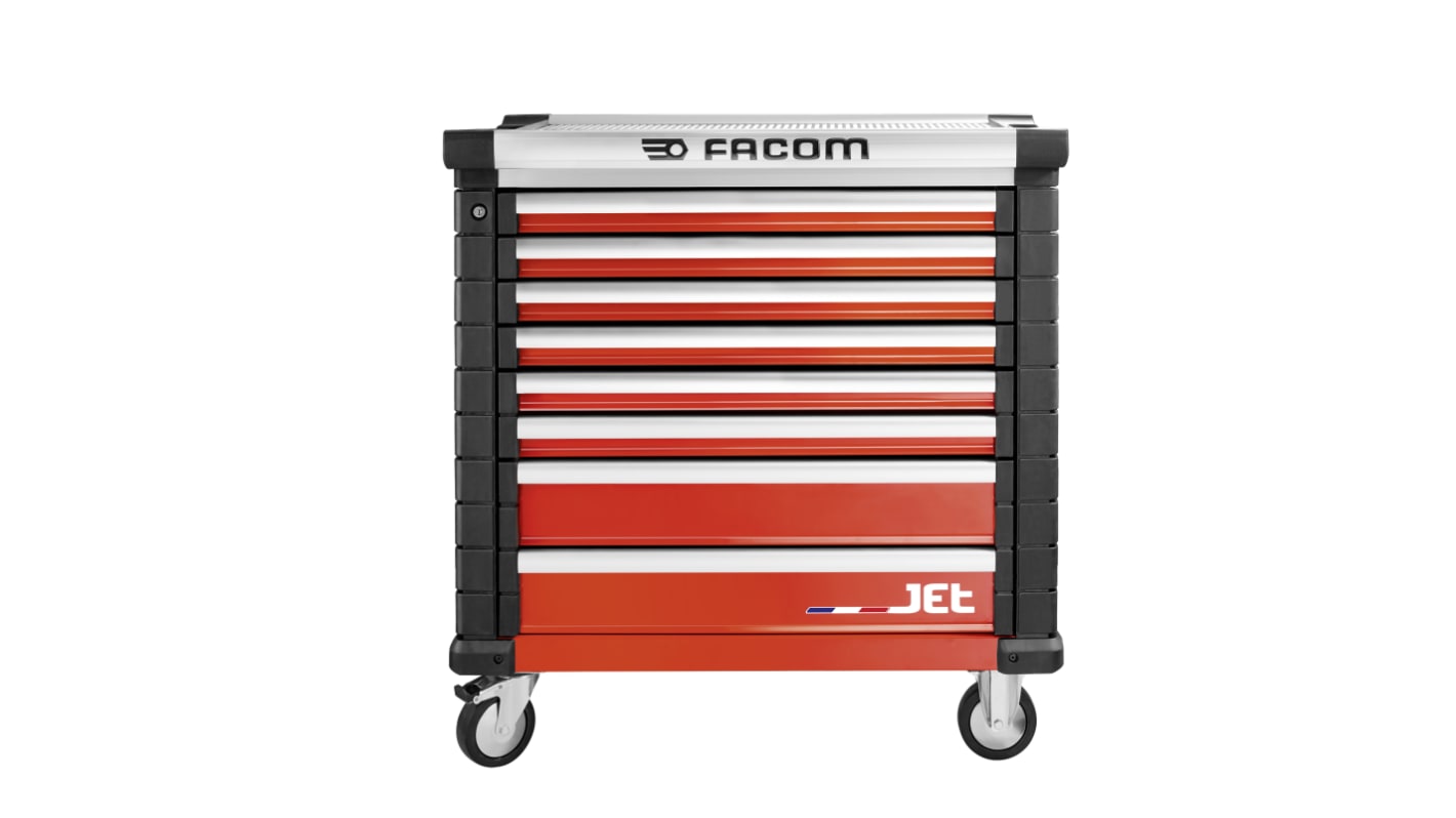 Facom 8 drawer Wheeled Tool Chest, 1005mm x 575mm x 1004mm