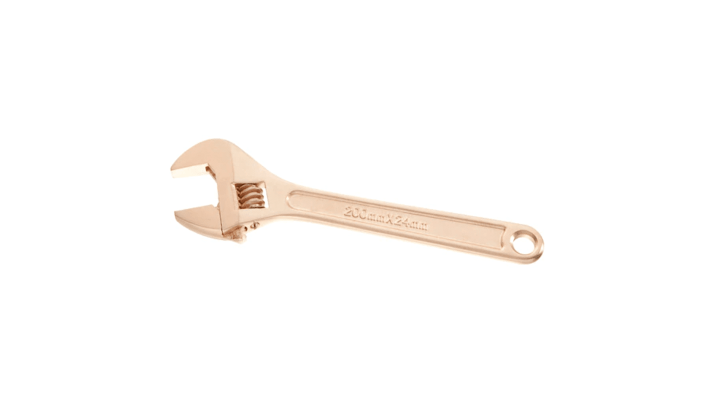 Facom Adjustable Spanner, 200 mm Overall, 24mm Jaw Capacity, Metal Handle, Non-Sparking