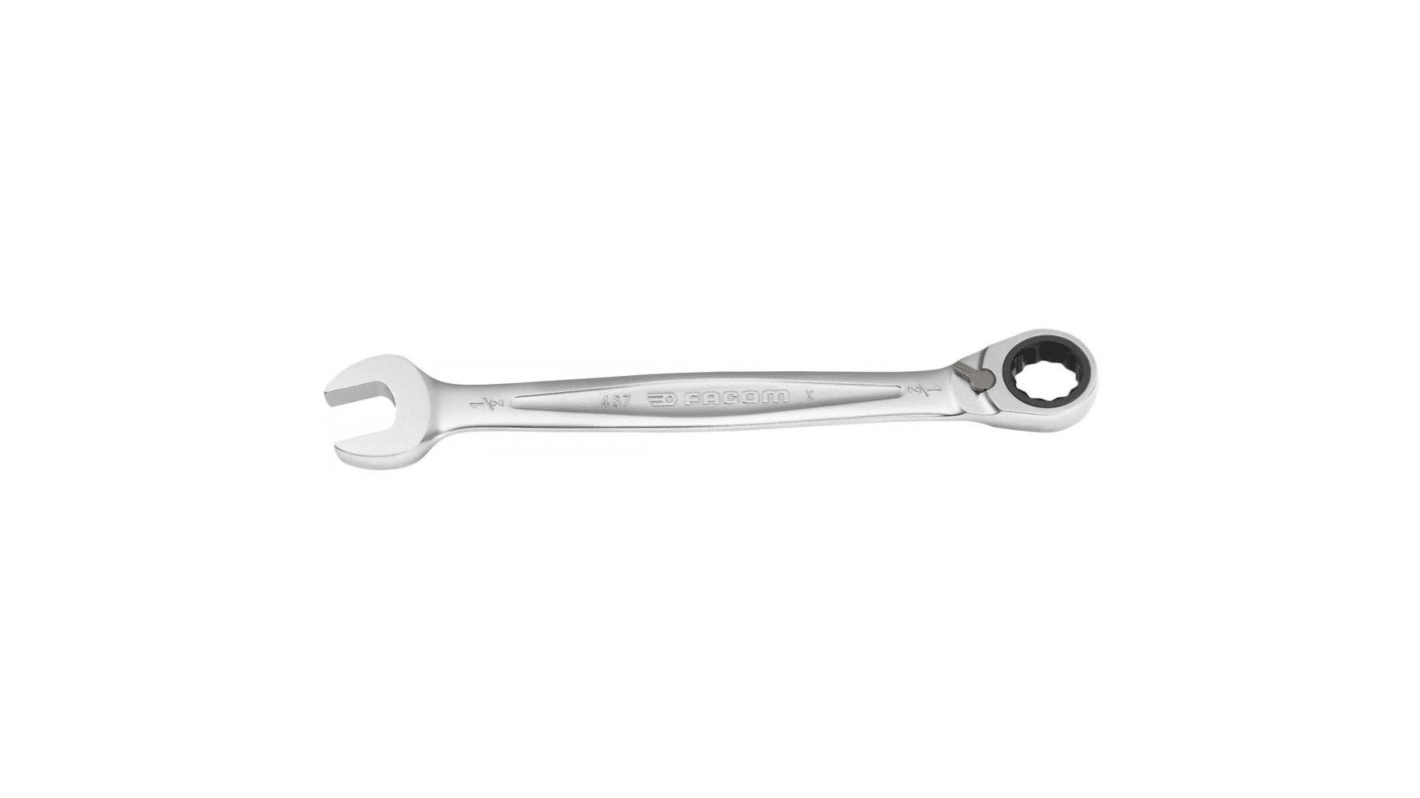 Facom 467 Series Combination Ratchet Spanner, Imperial, 321 mm Overall