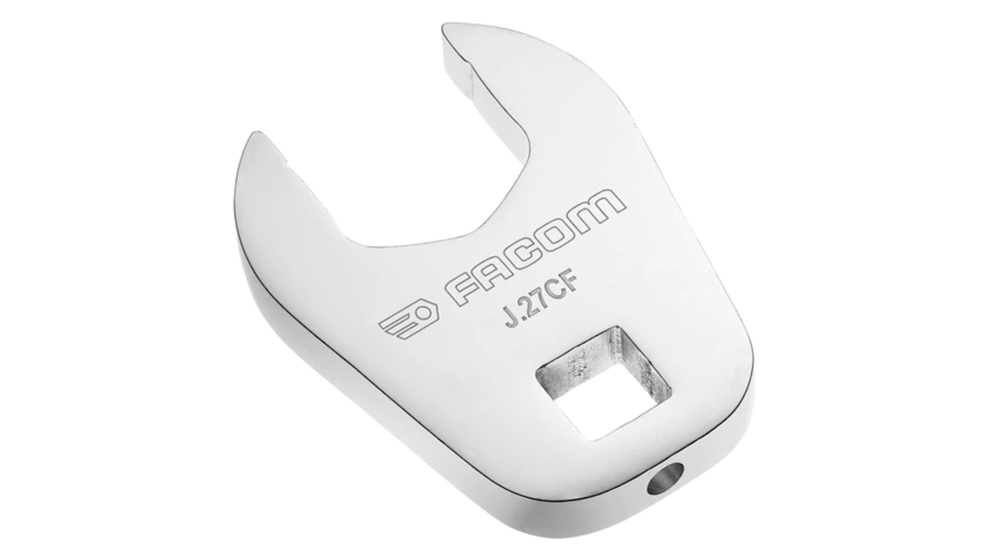 Facom J.CF Series Open Ended Insert Spanner Head, 18 mm, 3/8in Insert, Chrome Finish