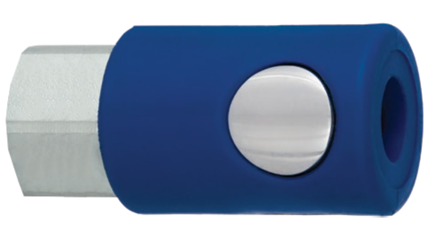 RS PRO Zinc Plated Steel Female Pneumatic Quick Connect Coupling, 1/4 in Female Threaded