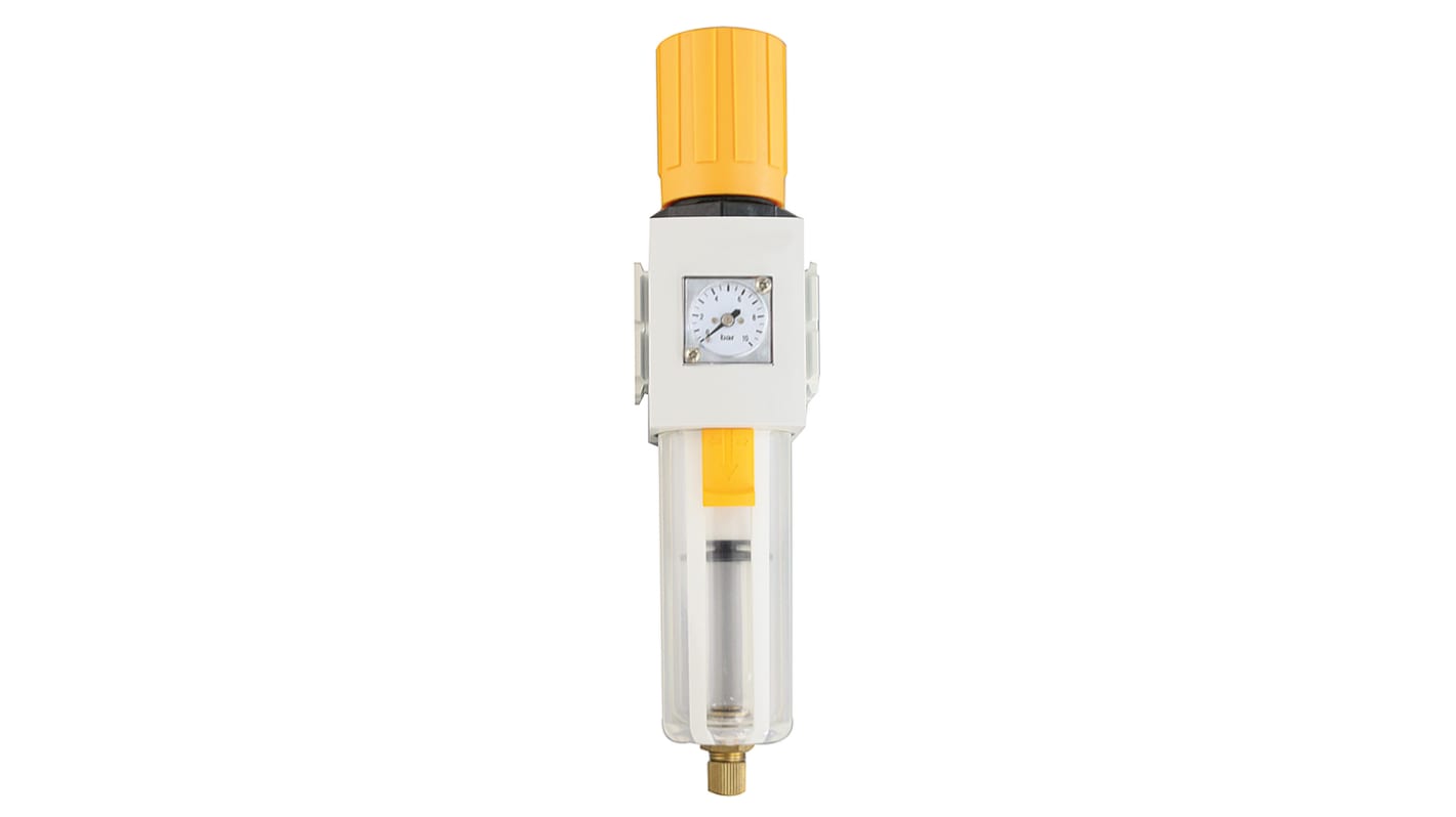 RS PRO 过滤减压阀, G 1/2接口, 自动排水器, 40μ过滤精度, EA3000系列