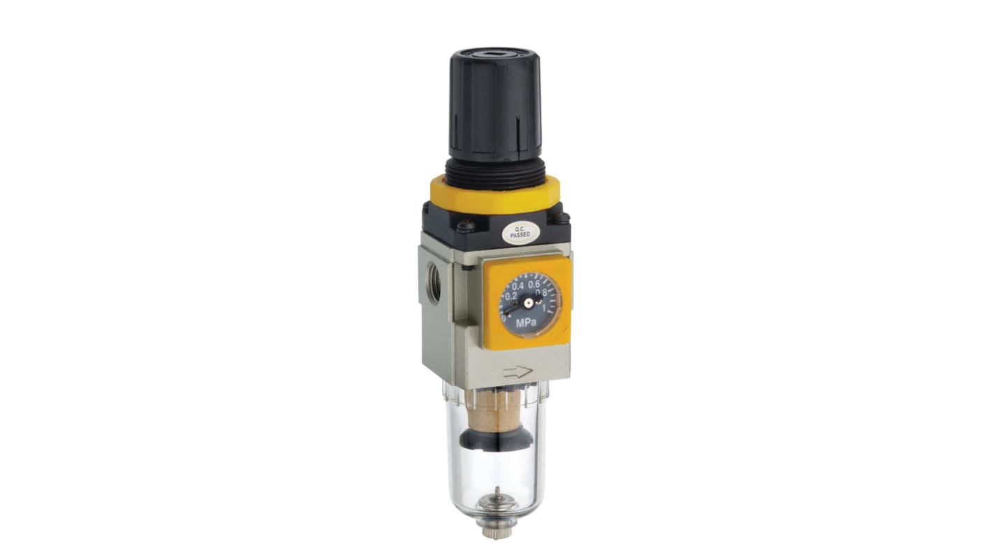 RS PRO EC Filter Regulator, 5μ, G 1/4, Manual, 10 bar