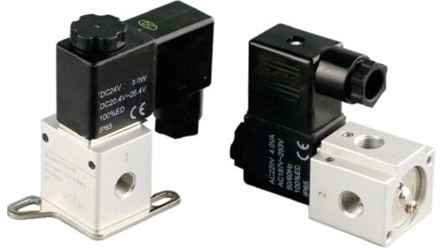 Electrodistributeur pneumatique RS PRO série ET fonction 3/2, Solénoïde, G 1/8, 24V c.c.